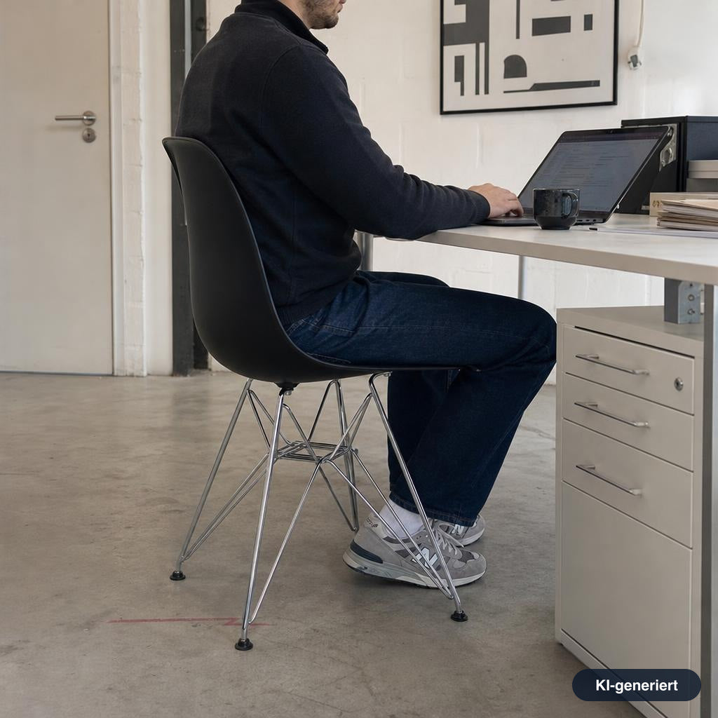 Vitra Eames Plastic Side Chair DSR schwarz