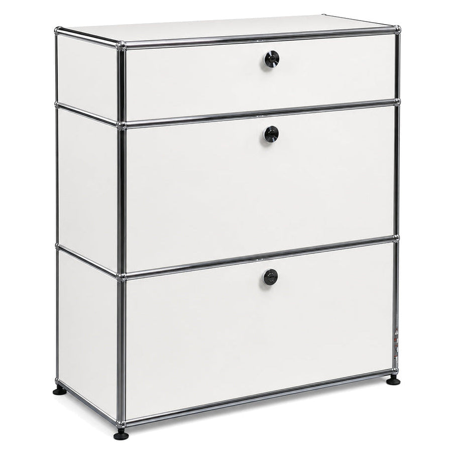 USM Haller Highboard 1x3 weiß 2 Klappen / 1 Auszug