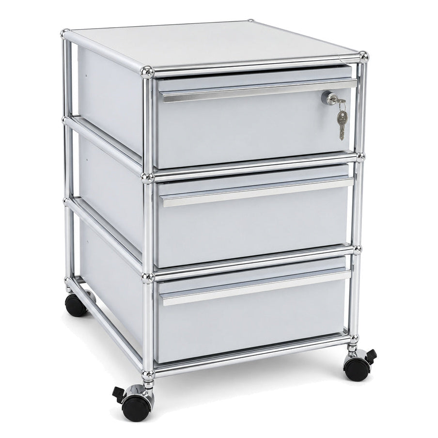USM Haller Rollcontainer Mattsilber