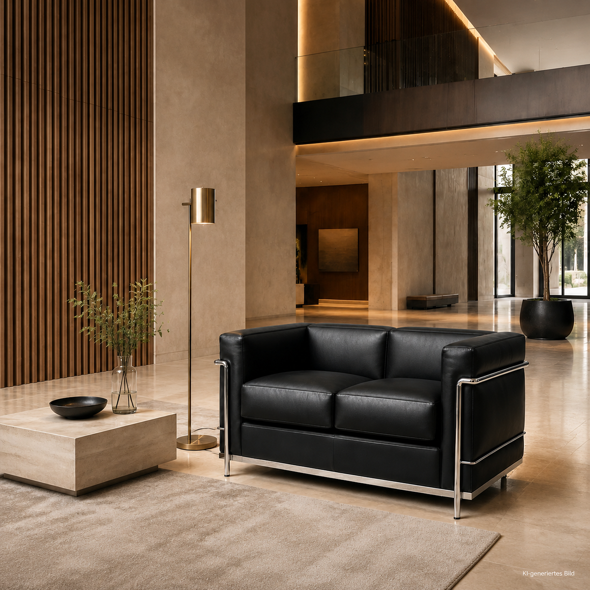 Cassina LC2 2-Sitzer Leder schwarz