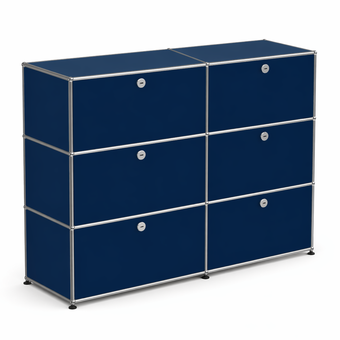 USM Haller Highboard 2x3 stahlblau 6 Klappen