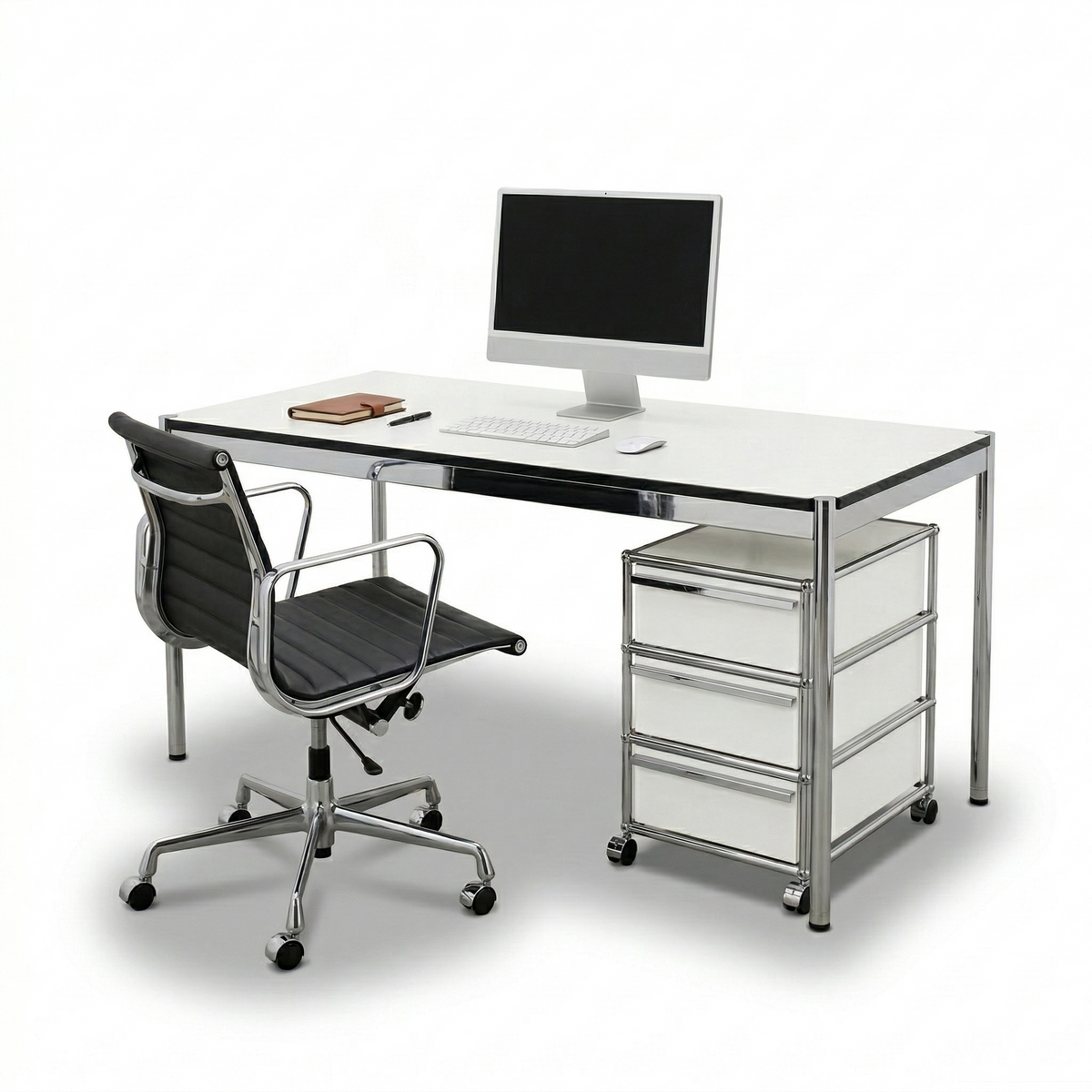 USM Haller Tisch 175x75cm perlgrau/weiß