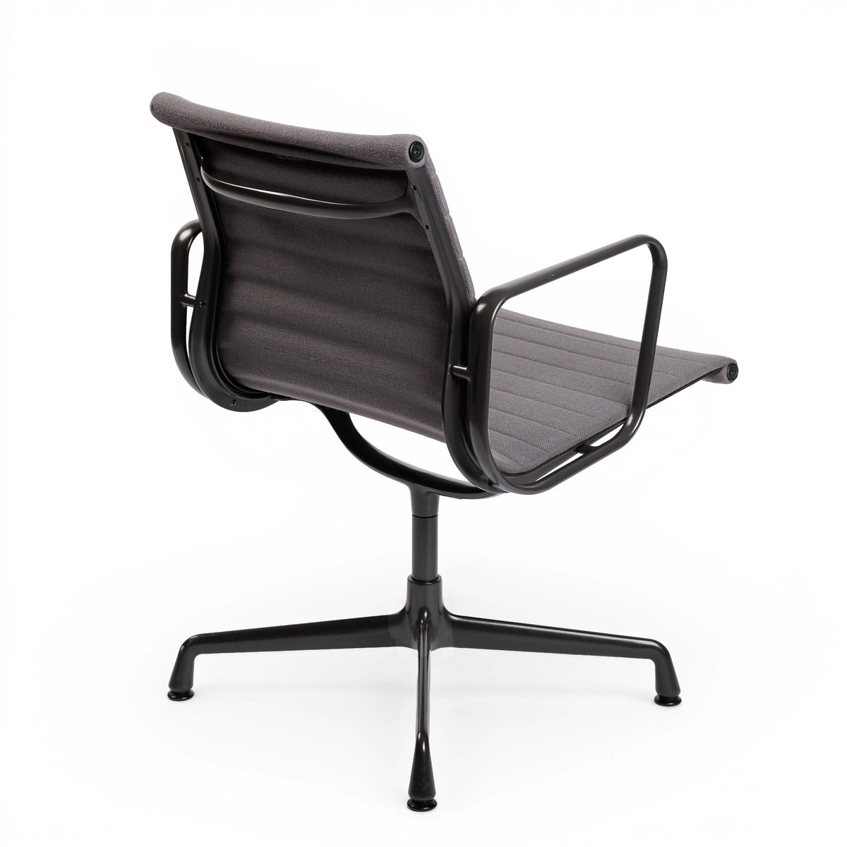 Vitra EA 107 Hopsak dunkelgrau Stuhl mit gepulvertem Gestell und Armlehnen, Rückansicht.