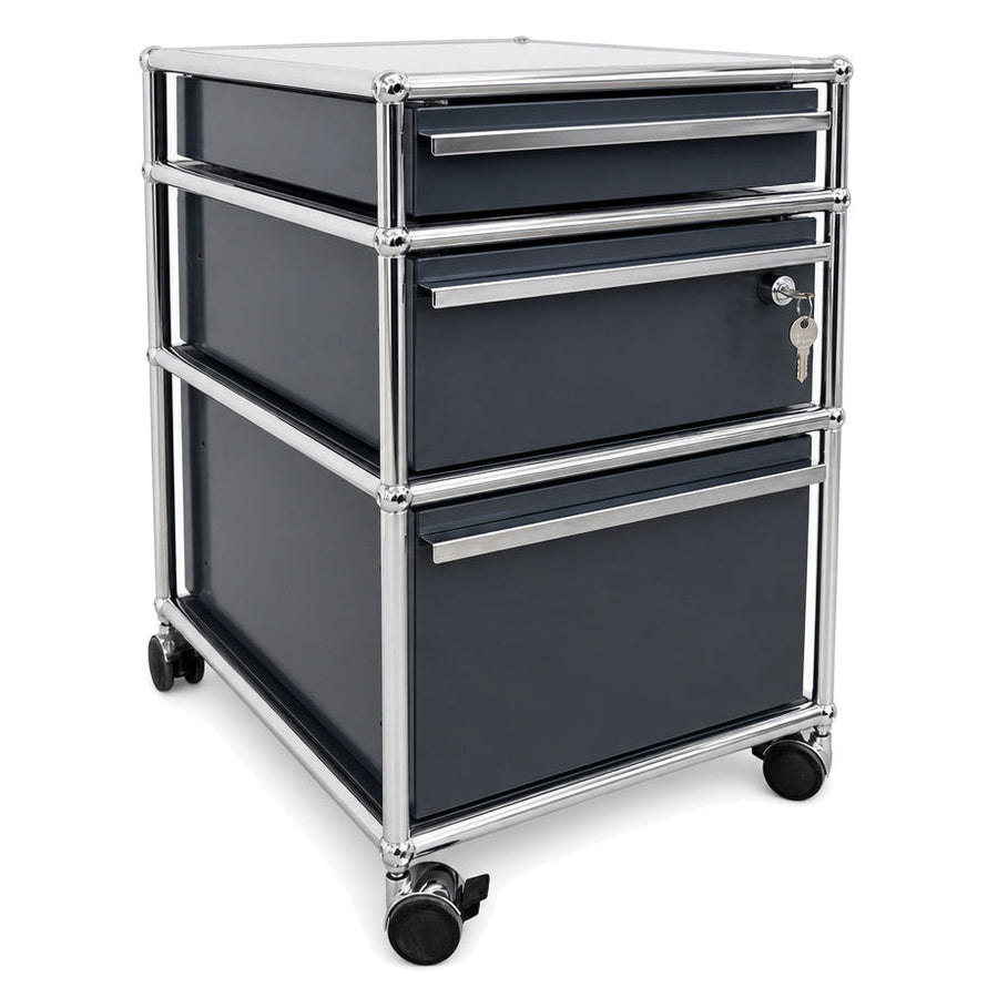 USM Haller Rollcontainer 3 Schubladen anthrazit
