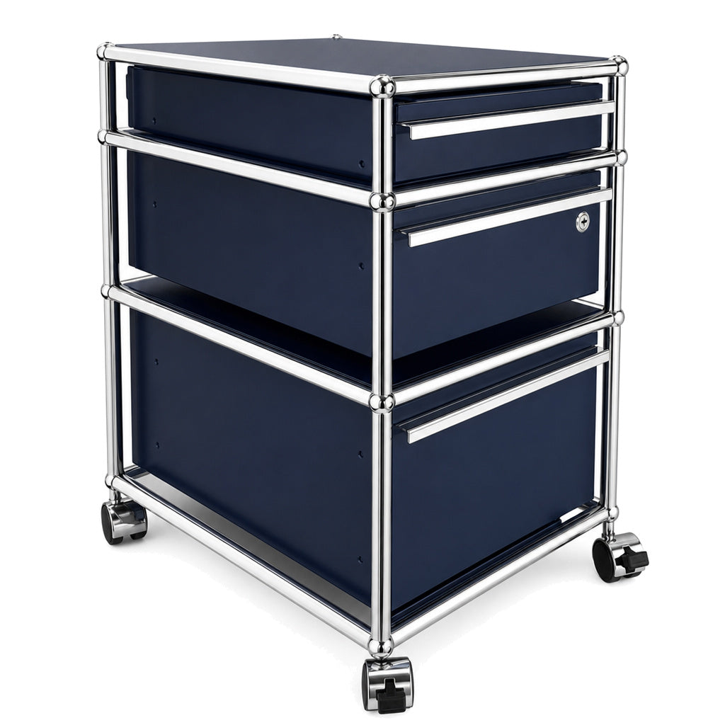 USM Haller Rollcontainer Stahlblau