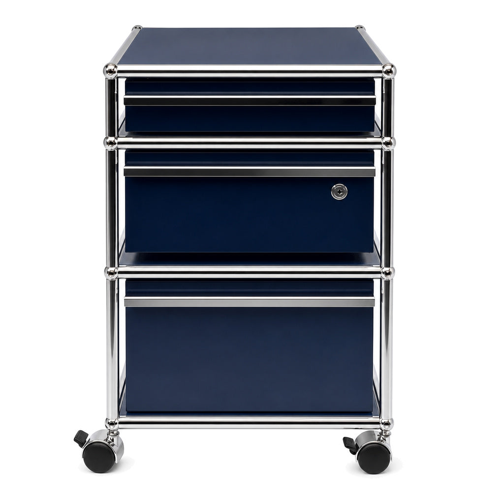 USM Haller Rollcontainer Stahlblau