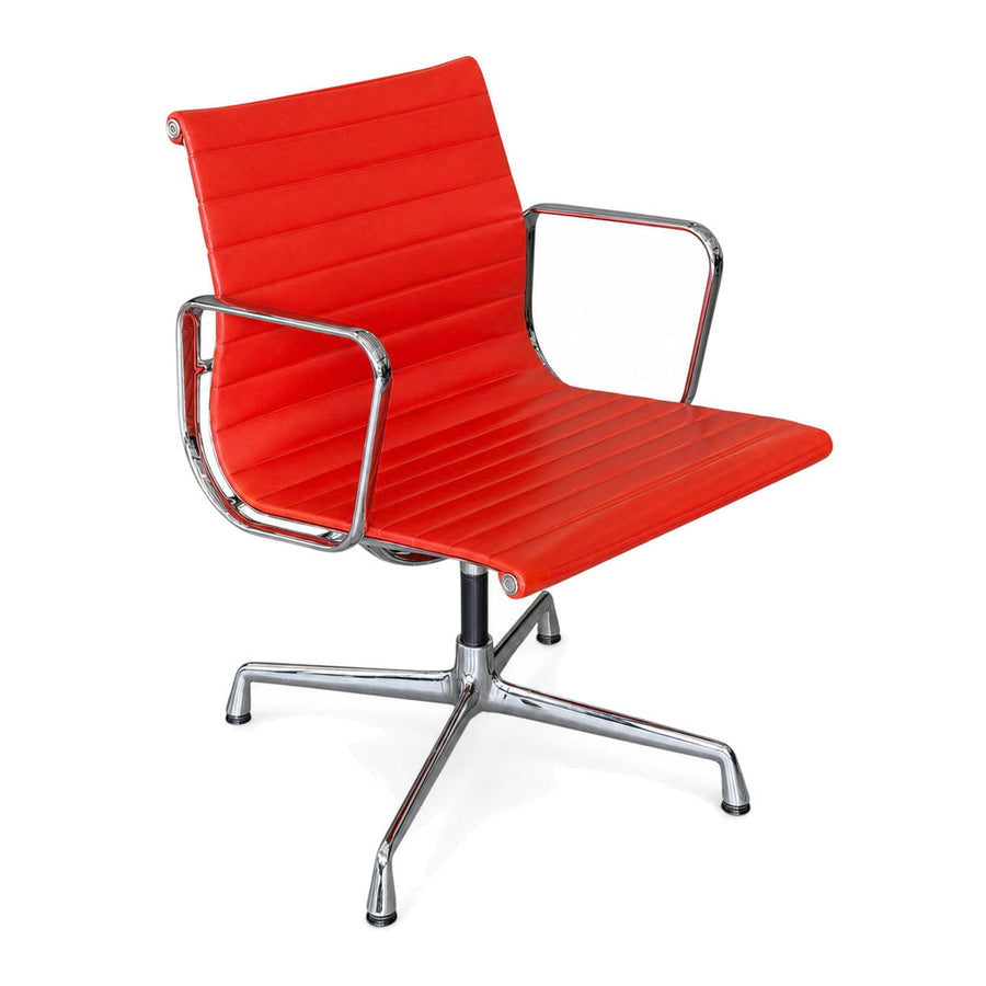 Vitra EA 108 Leder orange Chrom beidseitig