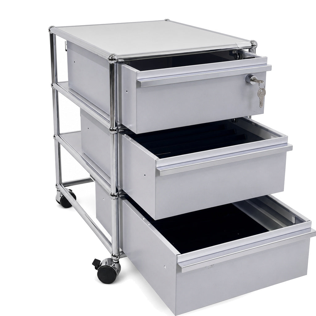 USM Haller Rollcontainer Mattsilber